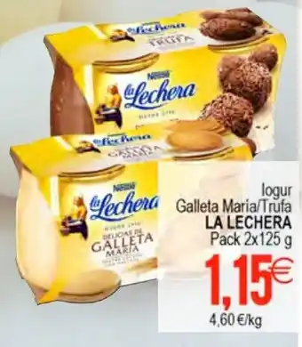 Plenus Supermercados La Lechera logur Galleta Maria/trufa Pack 2 x 125g oferta