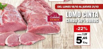 Masymas Lomo Cinta Cerdo 50% Duroc oferta