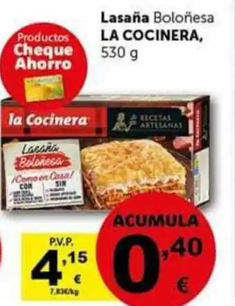 Masymas Lasaña boloñesa La Cocinera 530g oferta