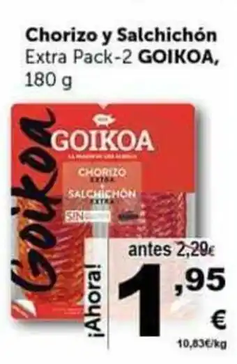 Masymas Goikoa Chorizo y Salchichón 180g oferta