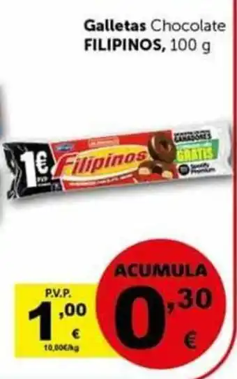 Masymas Galletas Chocolate Filipinos 100g oferta