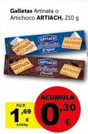 Masymas Galletas Artinata o Artichoco Artiach 210g oferta