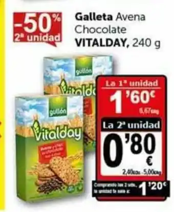 Masymas Galleta Avena Chocolate Vitalday 240g oferta