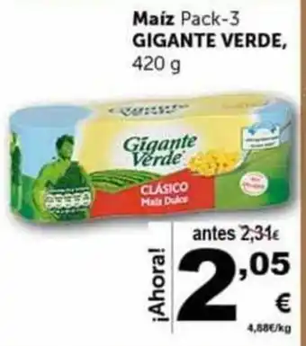Masymas Maiz Pack 3 Gigante Verde 420g oferta