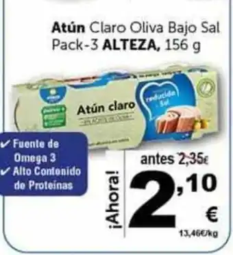 Masymas Alteza Atún Claro Oliva Bajo Sal 156g oferta