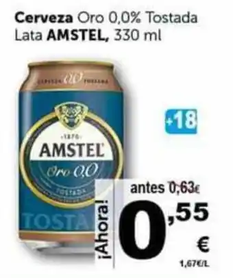 Masymas Cerveza Oro 0,0% Tostada Lata Amstel, 330ml oferta