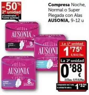 Masymas Compresa Noche Normal o super Plegada con Alas 9-12u oferta