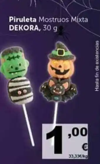 Masymas Dekora Piruleta Mostruos Mixta 30g oferta