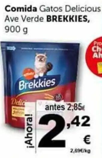 Masymas Comida Gatos Delicious Ave Verde Brekkies 900g oferta