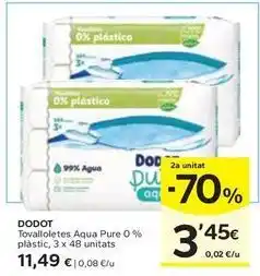 Caprabo Dodot - toallitas aqua pure 0% plastic oferta