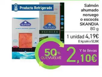 Carrefour Salmón Ahumado Noruego O Escocés Skandia 80g oferta