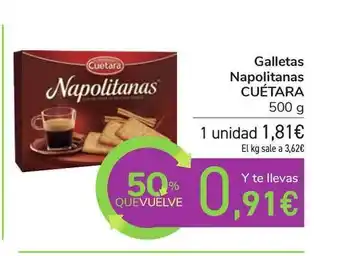 Carrefour Galletas Napolitanas Cuétara 500g oferta