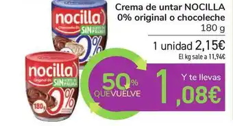 Carrefour Crema De Untar Nocilla 0% Original O Chocoleche 180g oferta