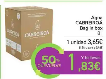 Carrefour Agua Cabreiroá Bag In Box 8l oferta