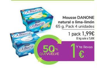Carrefour Mousse Danone Natural O Lima-limón oferta