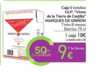 Carrefour Caja 6 Botellas I.g.p. Vinos De La Tierra De Castilla Marques De Griñon 75cl oferta