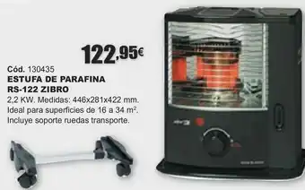 Estufa de parafina rs-122 zibro