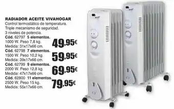 Radiador aceite vivahogar