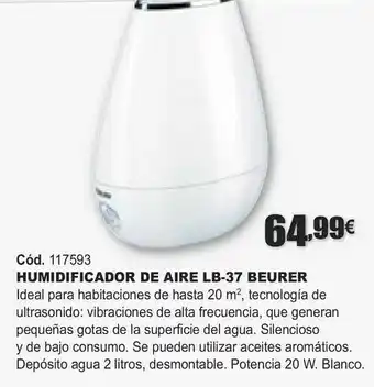 HP Humidificador de aire lb-37 beurer oferta