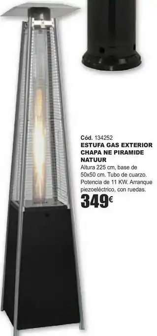 HP Estufa gas exterior chapa ne piramide natuur oferta