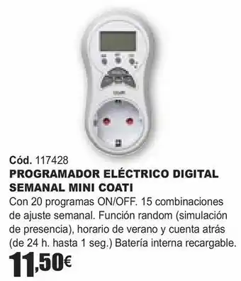 HP Programador eléctrico digtal semanal mini coati oferta