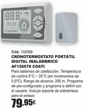 HP Cronotermostato portátil digital inalámrbico af126678 coati oferta
