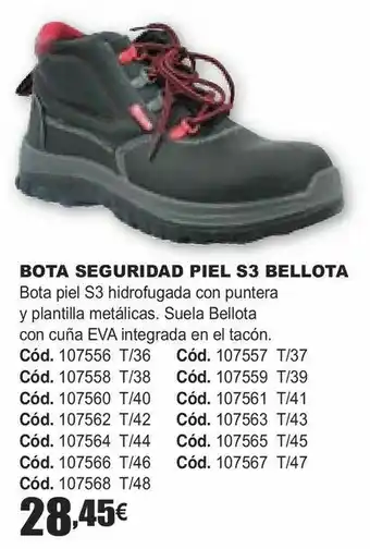 Bota seguridad piel s3 bellota