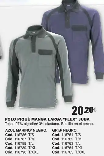 HP Polo piqué manga larga ''flex'' juba oferta