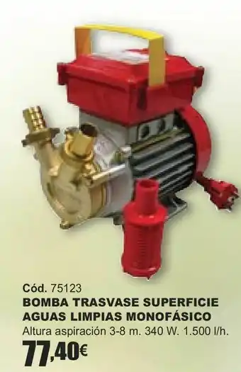 Bomba travase superficie aguas limpias monofásico