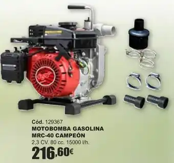 HP Motobomba gasolina mrc-40 campeón oferta