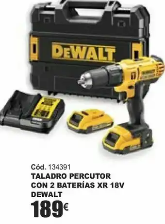 HP Taladro percutor con 2 bateróas xr 18v dewalt oferta