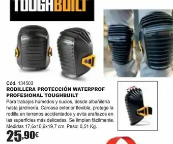 Rodillera protección waterprof profesional toughbuilt