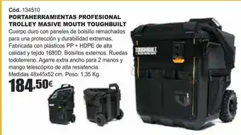 HP Portaherramientas profesional trolley masive mouth toughbuilt oferta