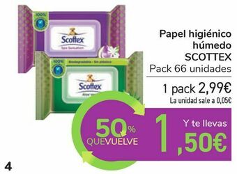 Carrefour Papel higiénico húmedo scottex oferta