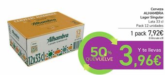 Carrefour Cerveza alhambra lager singular oferta