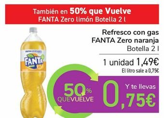 Carrefour Refresco con gas fanta zero naranja oferta