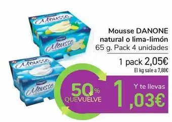 Carrefour Mousse danone natural o lima-limón oferta