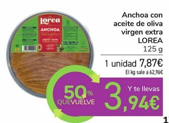 Carrefour Anchoa con aceite de oliva virgen extra lorea oferta