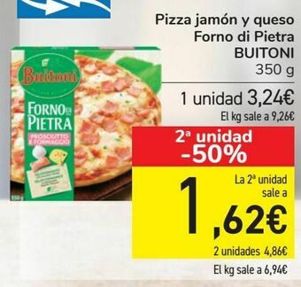 Carrefour Pizza jamón y queso forno di pietra buitoni oferta