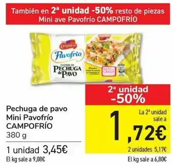 Carrefour Pechuga de pavo mini pavofrío campfrío oferta