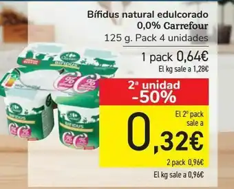Carrefour Bífidus natural edulcorado 0,0% carrefour oferta