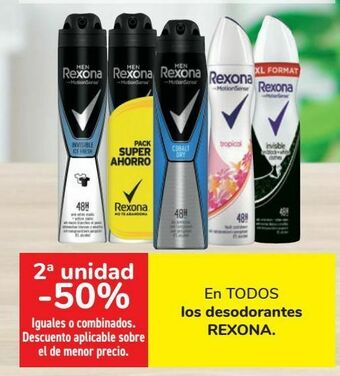 Carrefour En todos los desodorantes rexona oferta