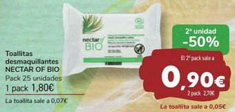 Carrefour Toallitas desmaquillantes nectar of bio oferta