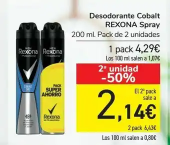 Carrefour Desodorante cobalt rexona spray oferta