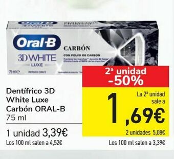 Carrefour Dentífrico 3d white luxe carbón oral-b oferta