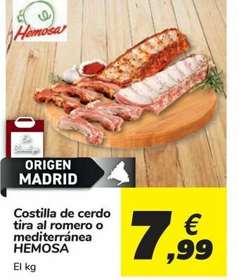 Carrefour Costilla de cerdo tira al romero o mediterránea hemosa oferta