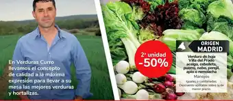 Carrefour Verdura de hoja villa del prado acelga, cebolleta, puerro, nabo, perejil, apio o remolacha manojos oferta