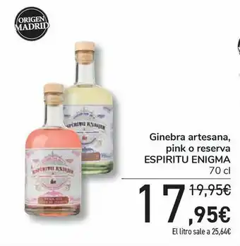 Carrefour Ginebra artesana, pink o reserva espiritu enigma oferta