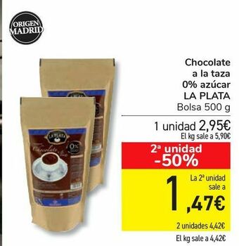 Carrefour Chocolate a la taza 0% azúcar la plata oferta