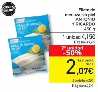 Carrefour Filete de merluza sin piel antonio y ricardo oferta